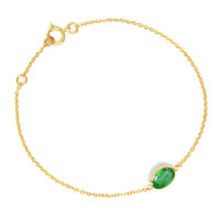 1.09 Ct.Tw. Emerald Bezel Bracelet, 18K Yellow Gold Image