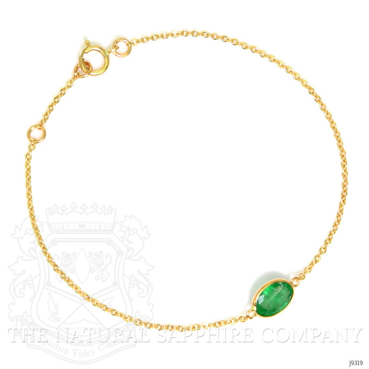 1.09 Ct.Tw. Emerald Bezel Bracelet, 18K Yellow Gold