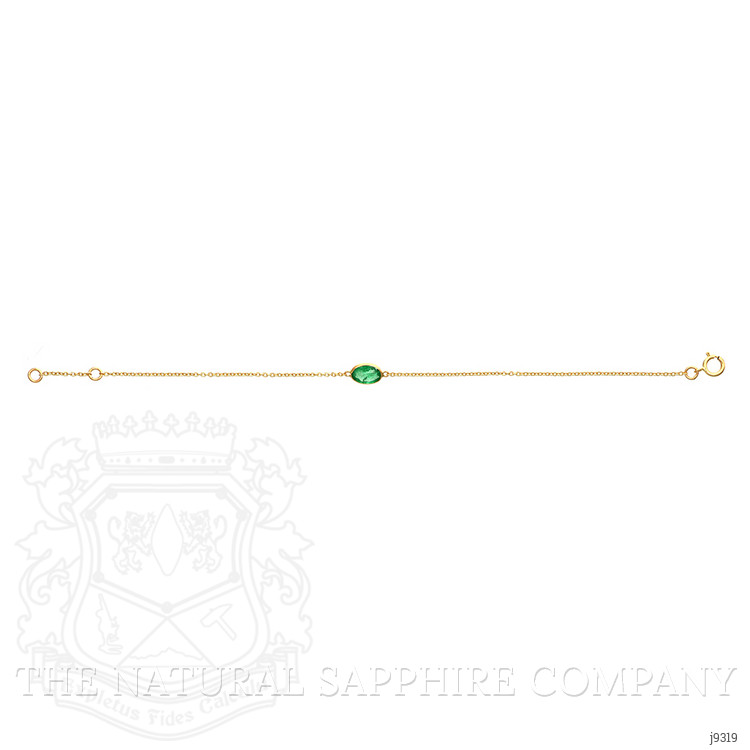 1.09 Ct.Tw. Emerald Bezel Bracelet, 18K Yellow Gold