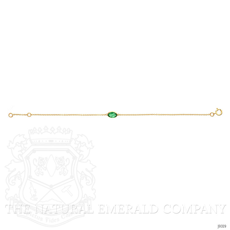 1.09 Ct.Tw. Emerald Bezel Bracelet, 18K Yellow Gold