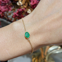 1.09&nbsp;Ct.Tw.Total Carat Weight Emerald Bezel Bracelet, 18K Yellow Gold Life Style