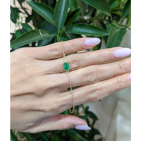 1.09&nbsp;Ct.Tw.Total Carat Weight Emerald Bezel Bracelet, 18K Yellow Gold Life Style