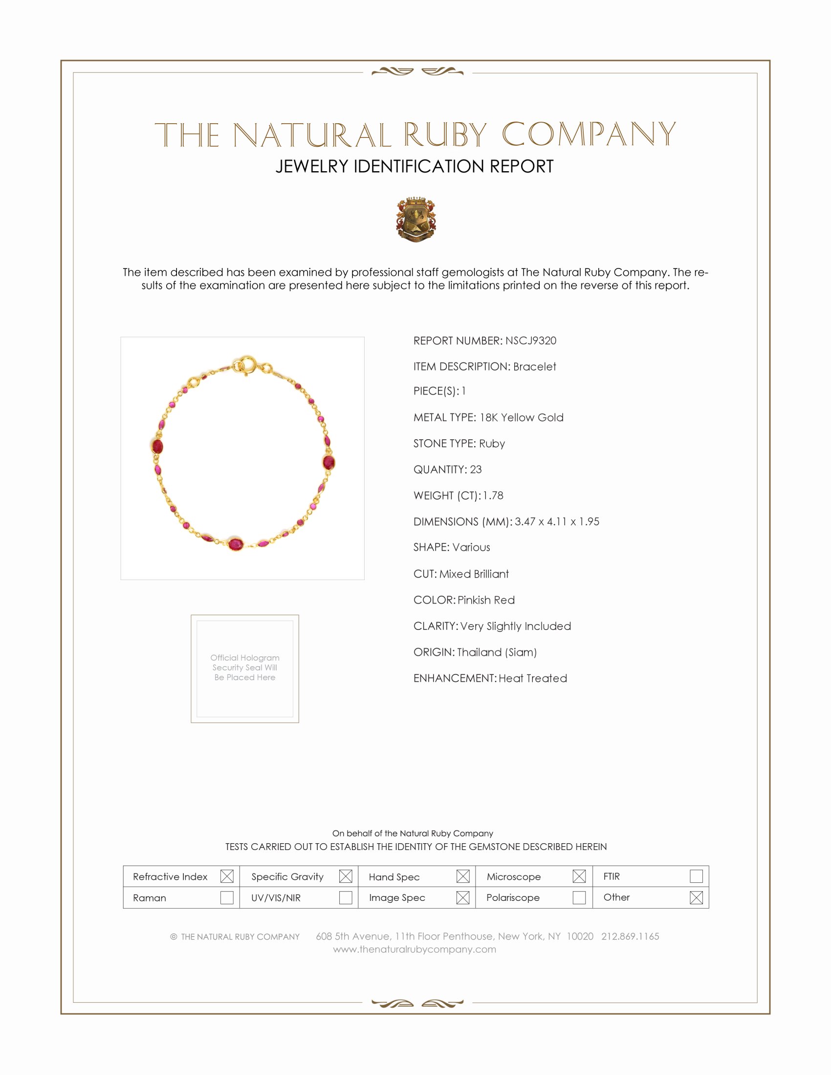 1.78 Ct.Tw. Ruby Accent Stones Bracelet, 18K Yellow Gold