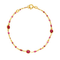 1.78 Ct.Tw. Ruby Accent Stones Bracelet, 18K Yellow Gold Video