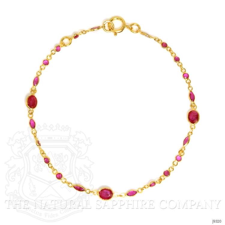 1.78 Ct.Tw. Ruby Accent Stones Bracelet, 18K Yellow Gold