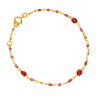 1.78 Ct.Tw. Ruby Accent Stones Bracelet, 18K Yellow Gold Image
