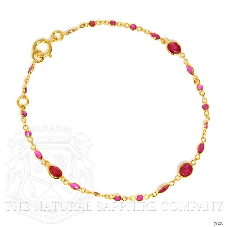1.78 Ct.Tw. Ruby Accent Stones Bracelet, 18K Yellow Gold