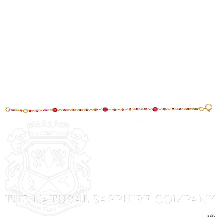 1.78 Ct.Tw. Ruby Accent Stones Bracelet, 18K Yellow Gold