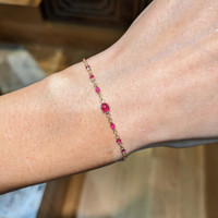 1.78 Ct.Tw.Total Carat Weight Pinkish Red Ruby Accent Stones Bracelet, 18K Yellow Gold Life Style