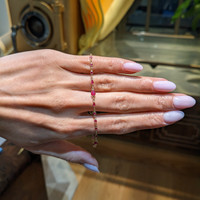 1.78 Ct.Tw.Total Carat Weight Pinkish Red Ruby Accent Stones Bracelet, 18K Yellow Gold Life Style