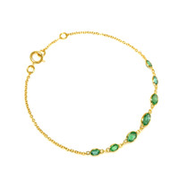 1.70 Ct.Tw. Emerald Bezel Bracelet, 18K Yellow Gold Image