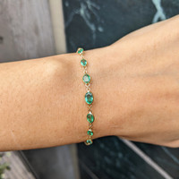 1.70&nbsp;Ct.Tw.Total Carat Weight Emerald Bezel Bracelet, 18K Yellow Gold Life Style