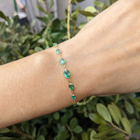 1.70&nbsp;Ct.Tw.Total Carat Weight Emerald Bezel Bracelet, 18K Yellow Gold Life Style