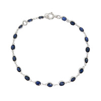 4.03 Ct.Tw.Total Carat Weight Sapphire Bezel Bracelet, 18K White Gold Video