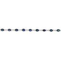 4.03 Ct.Tw. Blue Sapphire Bezel Bracelet, 18K White Gold Image