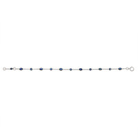 2.80 Ct.Tw. Blue Sapphire Bezel Bracelet, 18K White Gold Image