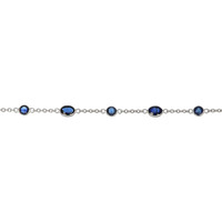 2.80 Ct.Tw. Blue Sapphire Bezel Bracelet, 18K White Gold Image