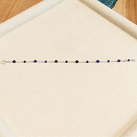 2.80 Ct.Tw. Blue Sapphire Bezel Bracelet, 18K White Gold Life Style