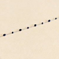 2.80 Ct.Tw. Blue Sapphire Bezel Bracelet, 18K White Gold Life Style
