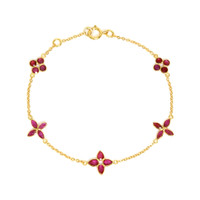 2.09 Ct.Tw. Ruby Accent Stones Bracelet, 18K Yellow Gold Video