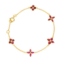 2.09 Ct.Tw. Ruby Accent Stones Bracelet, 18K Yellow Gold Image