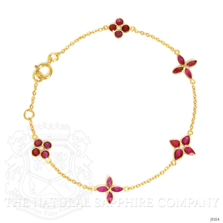 2.09 Ct.Tw. Ruby Accent Stones Bracelet, 18K Yellow Gold