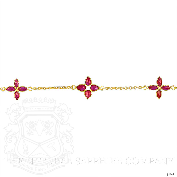2.09 Ct.Tw. Ruby Accent Stones Bracelet, 18K Yellow Gold