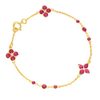 2.23 Ct.Tw. Ruby Ruby Bezel Bracelet, 18K Yellow Gold Video