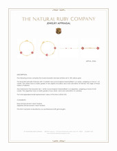 1.25 Ct.Tw.Total Carat Weight Pinkish Red Ruby and White Sapphire Accent Stones Bracelet, 18K Yellow Gold Appraisal
