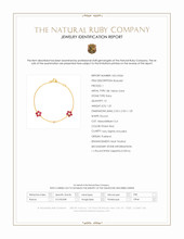 1.25 Ct.Tw.Total Carat Weight Pinkish Red Ruby and White Sapphire Accent Stones Bracelet, 18K Yellow Gold Scan Report