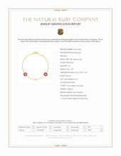 1.25 Ct.Tw.Total Carat Weight Pinkish Red Ruby and White Sapphire Accent Stones Bracelet, 18K Yellow Gold Scan Report