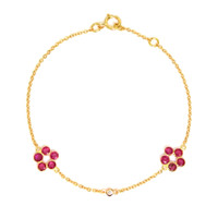 1.25 Ct.Tw. Ruby Sapphire Accent Stones Bracelet, 18K Yellow Gold Video
