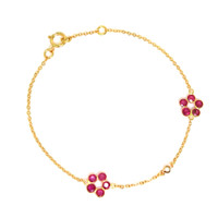 1.25 Ct.Tw. Ruby Sapphire Accent Stones Bracelet, 18K Yellow Gold Image