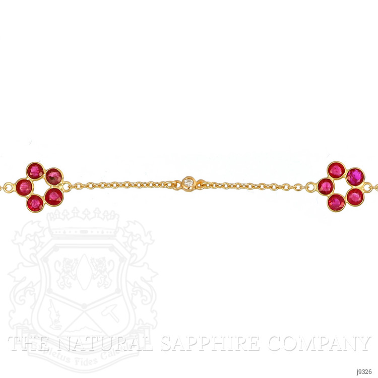 1.25 Ct.Tw. Ruby Sapphire Accent Stones Bracelet, 18K Yellow Gold