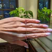 1.25&nbsp;Ct.Tw.Total Carat Weight Pinkish Red Ruby and White Sapphire Accent Stones Bracelet, 18K Yellow Gold Life Style