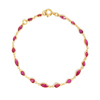 1.45 Ct.Tw. Ruby Ruby Accent Stones Bracelet, 18K Yellow Gold Video