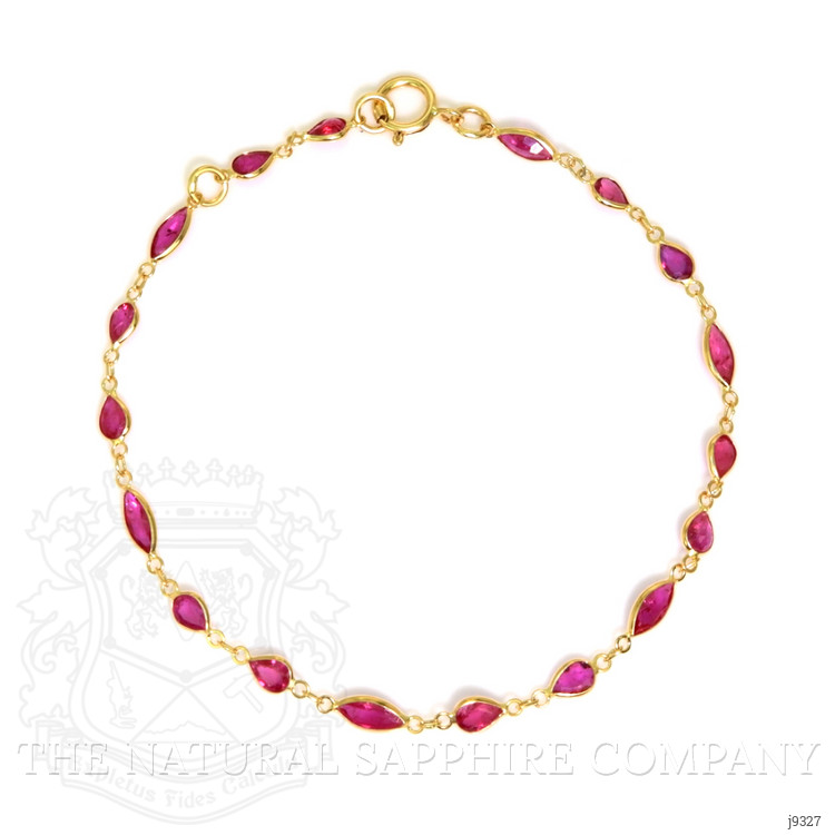 1.45 Ct.Tw. Ruby Ruby Accent Stones Bracelet, 18K Yellow Gold