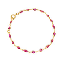 1.45 Ct.Tw. Ruby Ruby Accent Stones Bracelet, 18K Yellow Gold Image
