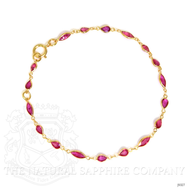 1.45 Ct.Tw. Ruby Ruby Accent Stones Bracelet, 18K Yellow Gold