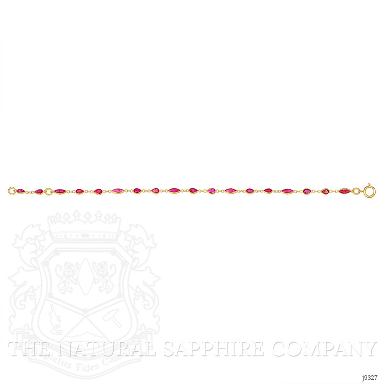 1.45 Ct.Tw. Ruby Ruby Accent Stones Bracelet, 18K Yellow Gold