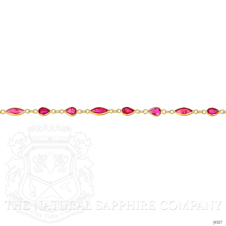 1.45 Ct.Tw. Ruby Ruby Accent Stones Bracelet, 18K Yellow Gold