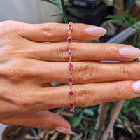 1.45&nbsp;Ct.Tw.Total Carat Weight Pinkish Red Ruby Accent Stones Bracelet, 18K Yellow Gold Life Style