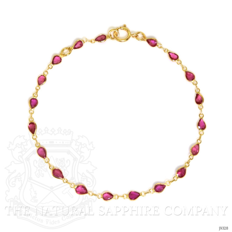 2.98 Ct.Tw. Ruby Bezel Bracelet, 18K Yellow Gold