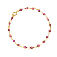 2.98 Ct.Tw. Ruby Bezel Bracelet, 18K Yellow Gold Image