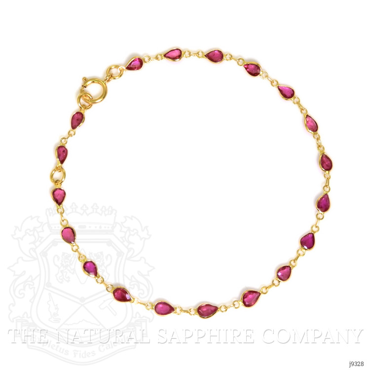 2.98 Ct.Tw. Ruby Bezel Bracelet, 18K Yellow Gold