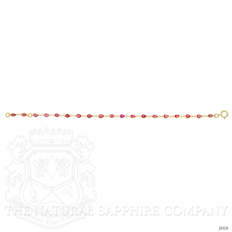 2.98 Ct.Tw. Ruby Bezel Bracelet, 18K Yellow Gold