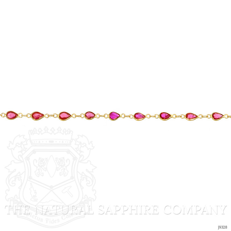 2.98 Ct.Tw. Ruby Bezel Bracelet, 18K Yellow Gold