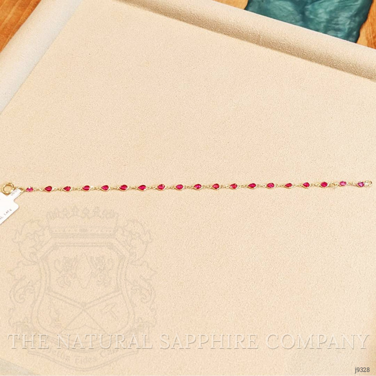 2.98 Ct.Tw. Ruby Bezel Bracelet, 18K Yellow Gold