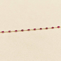 2.98 Ct.Tw. Ruby Bezel Bracelet, 18K Yellow Gold Life Style