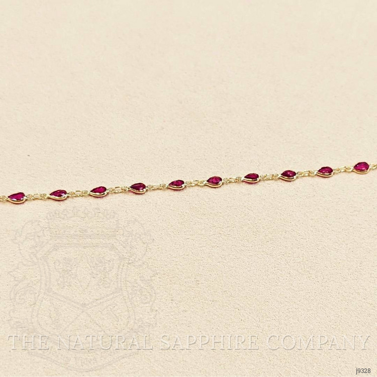 2.98 Ct.Tw. Ruby Bezel Bracelet, 18K Yellow Gold